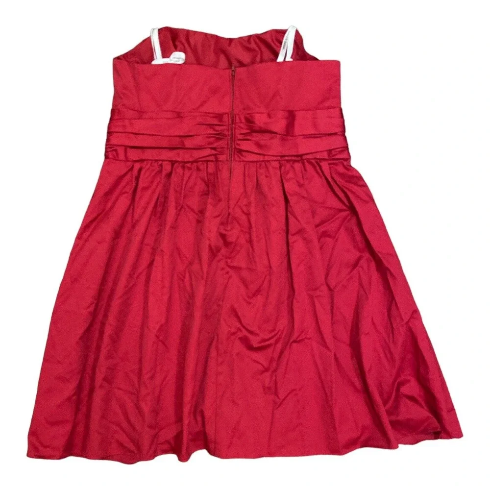 David's Bridal style 83312gx strapless knee length‎ bridesmaid Dress Red 18 Plus